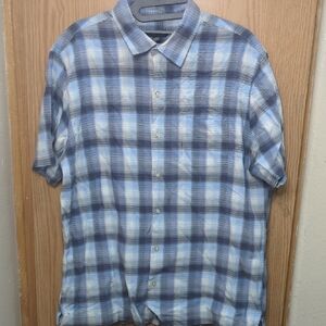 Van Heusen Blue and White Plaid Casual Shirt